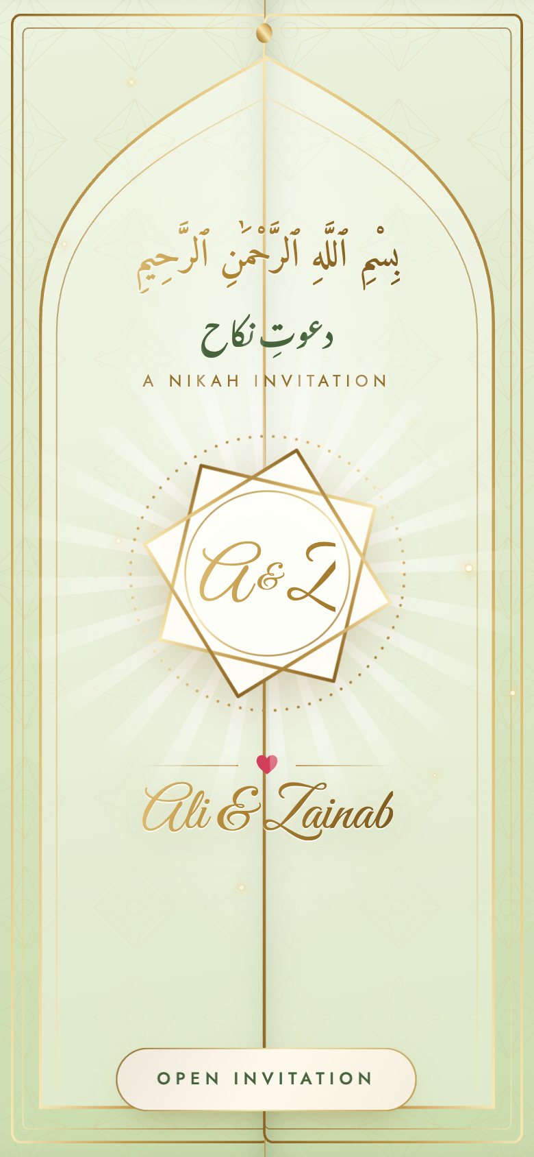Royal Nikah sample invitation